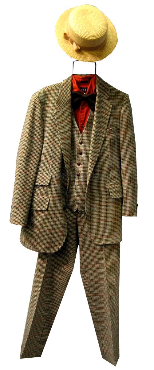 1890 Men's Tweed Suit Costume, Size SM
