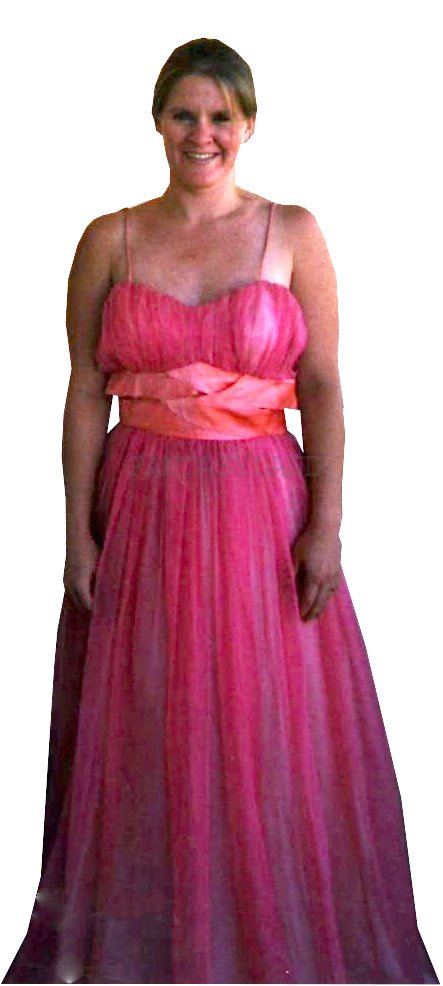 1950's Vintage Pink Evening Dress Size MD