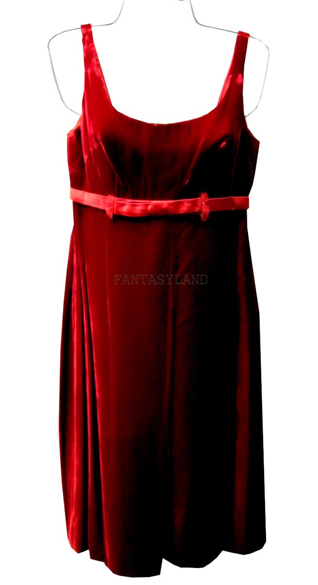 1960's Red Velvet Vintage Mini Dress, size small