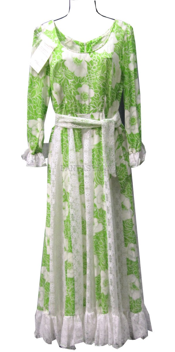 1960's 1970's Lady Garden Dress Size 10 - 14 MD